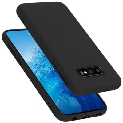 Abbildung von Cadorabo Hülle kompatibel mit Samsung Galaxy S10e Silikon Handyhülle für Case aus flüssigem Silikon, Kratzfeste und stoßfeste Schutzhülle Liquid SCHWARZ