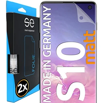 Abbildung von S.E für Samsung Galaxy S10 Schutzfolie Entspiegelt 2X Folien im Set aus Deutschland, Einfache Installation, staubfrei, blasenfrei, Matt vom Hersteller