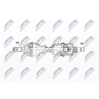 Abbildung von NTY NPW CT 139 Antriebswelle Vorderachse links Halbautomatik