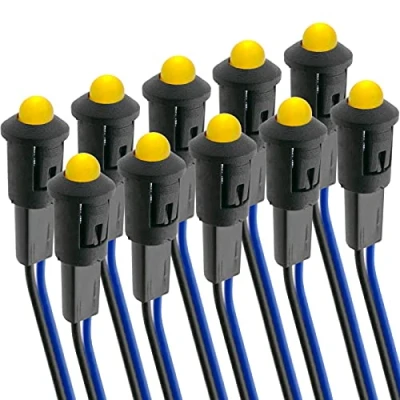 Abbildung von BeMatik Pilot LED Licht 8mm 220VAC Leuchtmelder gelb Farbe 10 Pack