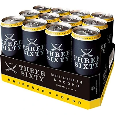 Abbildung von Three Sixty Vodka Maracuja, 12er Pack (12 x 0.33 l) EINWEG