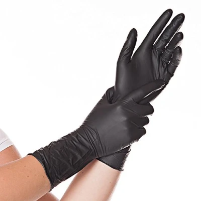 Abbildung von 10 x HygoStar Nitril Handschuh Safe Long puderfrei XL 30cm schwarz VE=