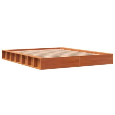 Abbildung von vidaXL Bett Massivholzbett Wachsbraun 160x200 cm Kiefer