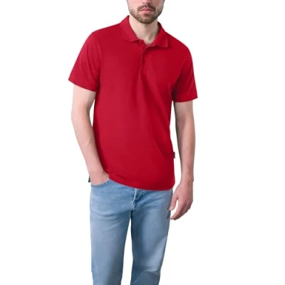 Abbildung von HRM Herren Heavy Performance Polo, rot, Gr. 4XL I Premium Polo Shirt Basic Polohemd bis 60C waschbar Hochwertige &amp; nachhaltige Bekleidung Workwear