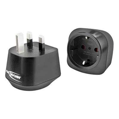 Abbildung von ANSMANN Reiseadapter UK Schuko Reisestecker EU to England mit Schutzklasse 1 &amp; 2 Travel Adapter für Reisen nach Malediven Mauritius Seychellen Singapur Belize Hongkong Indonesien Irland Vietnam
