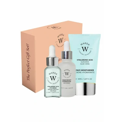 Abbildung von Warda Luxury Skincare Univeral Hyaluronic ACID Moisturiser 50ML SKIN Hydration EYE Serum 15ML AQUA FACE 30ML Gesichtspflegeset, Damen