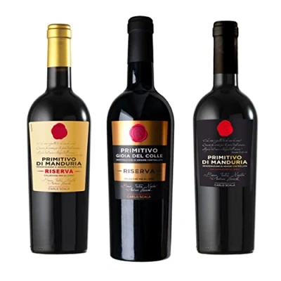 Abbildung von The Wine Guys Scala Primitivo di Manduria High End Tasting Paket Italien Drei erstklassige Rotweine aus Apulien Set (3 x 0.75 l)