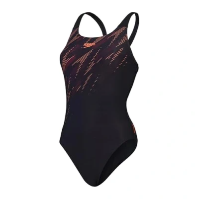Abbildung von Speedo Hyperboom Badeanzug, Damen, Größe: 34, Black/siren red/plum dandy