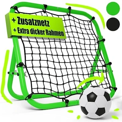 Abbildung von BENTSON Rebounder für Fußball Kinder und Profis I Inkl. Ersatznetz Robuster Rahmen Auch Handball, Volleyball Basketball Rückprallwand Prellwand Fussball Neongrün 75x75 cm