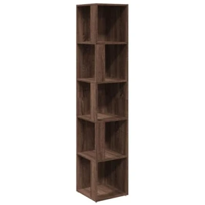 Abbildung von vidaXL Eckregal, Bücherregal mit viel Stauraum, Standregal für Wohnzimmer Schlafzimmer Büro, Büroregal Aktenregal Regal, Braun Eichen Optik Holzwerkstoff