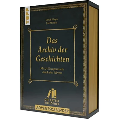 Abbildung von Die Rätselbibliothek. Adventskalender Das Archiv Der Geschichten: mit 24 Escape Rätseln durch den Advent: Schuber Heften, für Rätselspaß im Advent