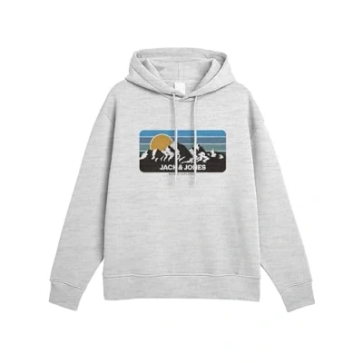 Abbildung von JACK &amp; JONES Herren Jjpeak Sweat Hood Kapuzenpullover, White Melange, XL