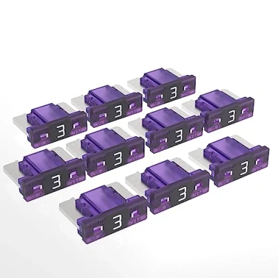 Abbildung von AUPROTEC Mini LP Kfz Sicherungen Flachstecksicherungen 2A 30A Auswahl: 3A Ampere violett, 10 Stück