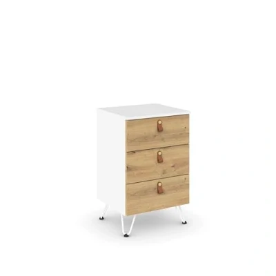 Abbildung von rauch Nachtkommode &quot;Homey by Aditio&quot;, mit Grifflaschen in Leder, 3 Schubladen Softclose Funktion