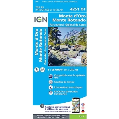 Abbildung von Monte D&#039;Oro Mont Rotondo Parc naturel régional de Corse 1 : 25 000 (TOP 25)