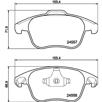 Abbildung von HELLA 8DB 355 013 351 Bremsbelagsatz nicht für Verschleißwarnanzeiger vorbereitet CITROËN: C4 Picasso 1, II Schrägheck, I Grand