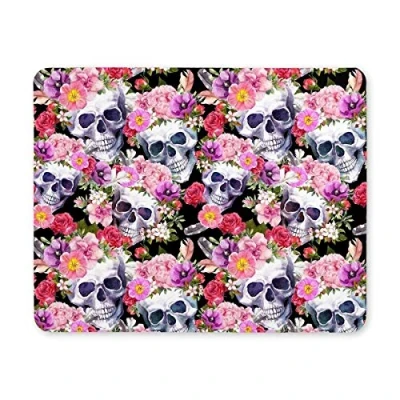 Abbildung von YENDOSTEEN Gaming Mouse pad, Maus Pads schädel und Blumen Mousepad Design