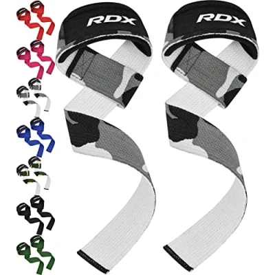 Abbildung von RDX Zughilfen Krafttraining Lifting Straps, 60CM Lang Profi Gym Bodybuilding Kreuzheben Gewichtheben Zubehör, 5MM Gepolstert Handgelenkschutz Griff, Fitness Powerlifting Deadlift Grip, Männer Frauen