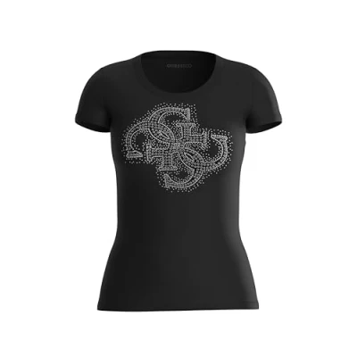 Abbildung von Guess LOGO TEE Tshirt print, Damen, Größe: Small, Jet black