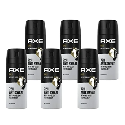 Abbildung von 6x AXE Deodorant/Bodyspray Antitranspirant Gold schützt 72 Stunden lang gegen Schweiß 150ml