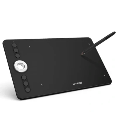 Abbildung von XP PEN Deco 02 Grafiktablet,10x5,63 Zolll Drawing Tablet, batteriefreier P06 Stift mit Radiergummi 8192 Druckstufen 266RPS, geeignet für Home Office und Videokonferenzen
