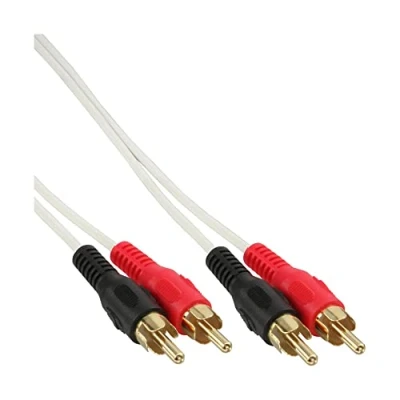 Abbildung von InLine 89938U Cinch Kabel, 2x Cinch, Stecker / Stecker, weiß gold, 3m