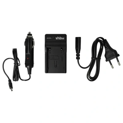 Abbildung von vhbw Ladegerät kompatibel mit JVC BN V408, V408U, V408 H, V408U B Kamera Camcorder/Akku Ladeschale, Kfz Adapter, Ladestandsanzeige