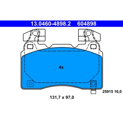 Abbildung von ATE 13.0460 4898.2 Bremsbelagsatz mit akustischer Verschleißwarnung OPEL: Insignia B Grand Sport, Sports Tourer, Country Tourer