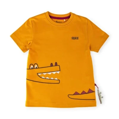 Abbildung von sigikid Happy Crocodile Tshirt print für Kinder, Größe: 98, Gelb