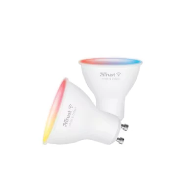Abbildung von Trust WiFi GU10 Smart Lampe, Farbwechsel LED Spot, Lampen für Alexa und Google Home, Glühbirne RGB Kein Hub, 2.4GHz Leuchtmittel, Weiß &amp; Farbig [Amazon Exclusive] 2er Pack