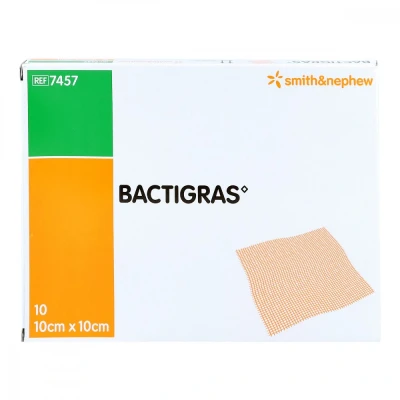 Abbildung von Bactigras antiseptische Paraffingaze 10x10cm