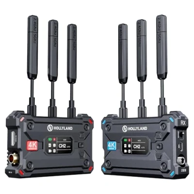 Abbildung von Hollyland Pyro S Video Funkstrecke Wireless SDI HDMI 4K30/1080p60, 400m Reichweite 50ms Latenz, bis zu 4 Empfänger, Auto Dual Band Hopping Smart Channel Scan, UVC Live Stream APP Überwachbar (1TX+1RX)