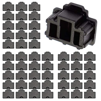 Abbildung von GINTOOYUN Fengqlong RJ45 Anti Staub Abdeckkappen, Ethernet Hub Port Stecker Schutz, 50 Stück, Schwarz
