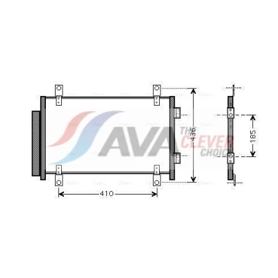 Abbildung von PRASCO FTA5351D Klimakondensator mit Trockner 15mm Aluminium 550mm FIAT: Ducato II Bus, Pritsche/Fahrgestell, Kastenwagen
