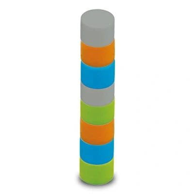 Abbildung von MAUL Neodym Magnet Ø 15 x 9 mm (8er Pack) Magnete für einen vielseitigen Einsatz rund mit elegantem und modernem Design stark Magnetboard, Magnetband Bunt
