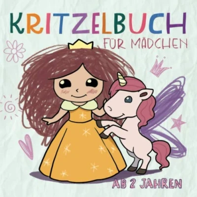 Abbildung von Kritzelbuch für Mädchen ab 2 Jahren: Mit spaßigen Malbildern die Kreativität und Motorik fördern Malbuch Lustige Motive zum Ausmalen Kritzeln Kritzelmalbuch
