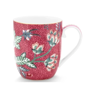 Abbildung von PIP STUDIO Flower Festival Henkelbecher dark pink 145ml
