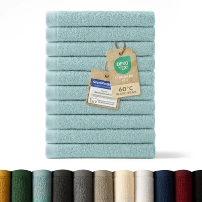Abbildung von Blumtal Gästehandtücher 30x30cm weich und saugstark, Frottee (12 St), 12er 24er Set, 100% Baumwolle