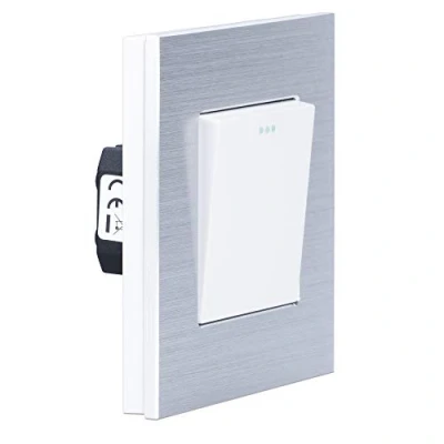 Abbildung von Navaris Lichtschalter Design Schalter aus Aluminium Einbau oder Aufputz Wandschalter (1 St)