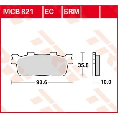 Abbildung von TRW Sinter Maxi Scooter MCB821SRM Bremsbelagsatz