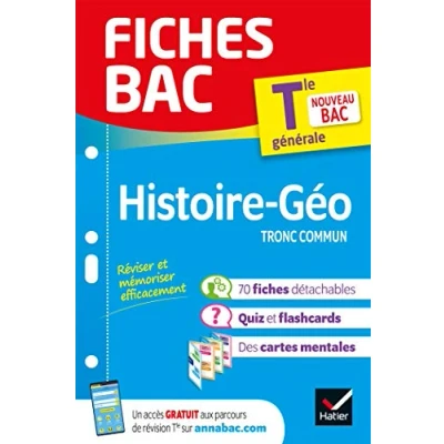 Abbildung von fiches Bac Histoire Géographie Tle 2025: tout le programme en de révision détachables