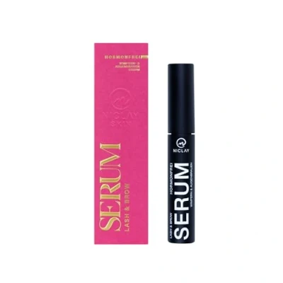 Abbildung von NICLAY hormonfreies Wimpern &amp; Augenbrauenserum Lash Serum, Brow Booster, Veganes Wimpernserum für volle lange Wimpern, Pflege bei Wimpernverlängerung, Lashes, Augenbrauenpflege, 5 ml