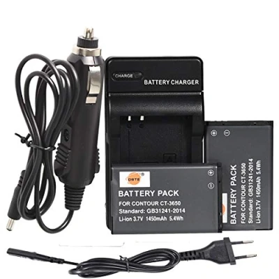 Abbildung von DSTE（2 Pack） Ersatz Batterie CT 3650 + DC128E Reise Ladegerät kompatibel mit ContourHD 1080P, ContourGPS, Contour+2