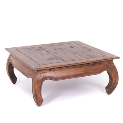 Abbildung von DESIGN DELIGHTS OPIUMTISCH East 80&quot; 80x80x36 cm (BxTxH), Mahagoni massiv Beistelltisch aus Massivholz, Couchtisch Farbe: 02 Hellbraun
