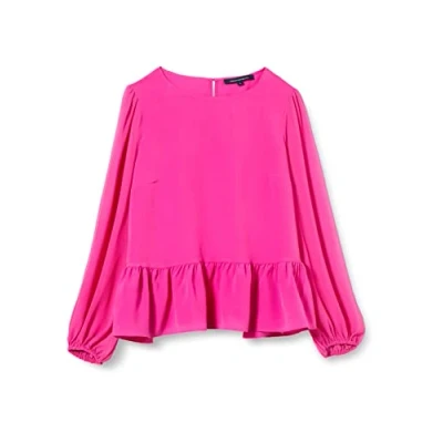 Abbildung von French Connection Damen Oberteil Schößchen Bluse, Wild Rosa, X Large