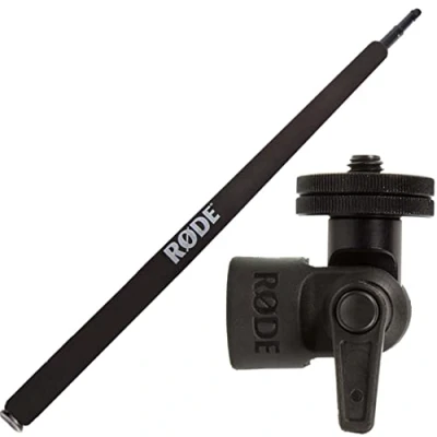 Abbildung von RODE Micro BoomPole Teleskop Mikrofon Angel Tonangel 2m + Pivot Adaptor 3/8&quot; Schwenkgelenk zur Stativ oder Tonangelmontage