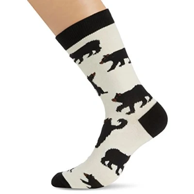 Abbildung von Hatley Herren, Sneakersocken, Mens Crew Socks Black Bears, GR. One size (Herstellergröße: Size), Elfenbein (cream)