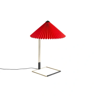 Abbildung von HAY Matin 380 LED Tischleuchte Plissee, hellrot