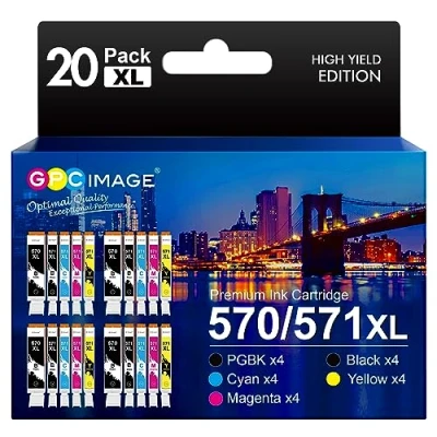 Abbildung von GPC IMAGE 570XL 571XL, Kompatible für Canon TS5050 Druckerpatronen, Kompatibel 571 570, Pixma MG5750 TS5055 MG6852 MG5753 TS6050 TS5053 MG5752 MG5751 (20er Pack)