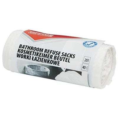 Abbildung von OFFICER PRODUCTS 22025169 14 Müllbeutel 20 l 40 Stück/Rollen Müllsack Mülltüte Abfallsäcke für Den Hausmüll Fürs Badezimmer Standard (HDPE) Farbe: Weiss
